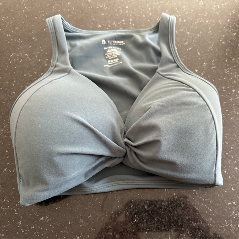 BuffBunny Slate Twist Front Sports Bra